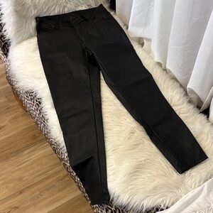 Black Faux Leather Skinny Jeans